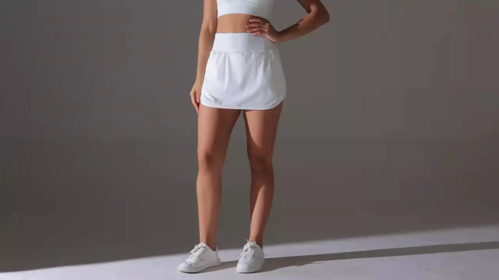 Outdoor Sports Yoga Skirt Badminton Tennis Skirt High Waist Breathable Sweat Skirt Active Athletic Yoga Fitness Skirt Short