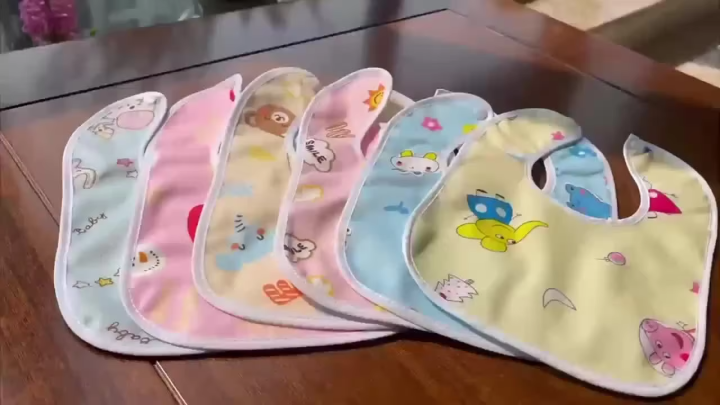 Random 5/8/10pcs Baby Cotton Babadores Burp Saliva Towel Cartoon Bibs Bandana Waterproof Boys Girls Accessories Clothing
