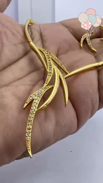 BUY ONE GET ONE FREE - Buy Gold-plated Stylish Quality Necklace With Earring get beautiful link bracelet and gift box for Woman and girl