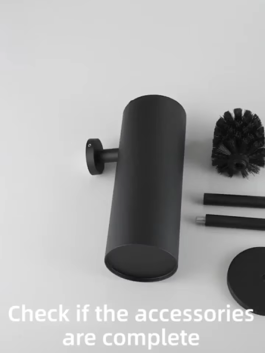 Stainless Steel Bathroom Toilet Brush Holder Accessories Black Toilet Brush Wall Mounted WC Cleaner Brush FR07