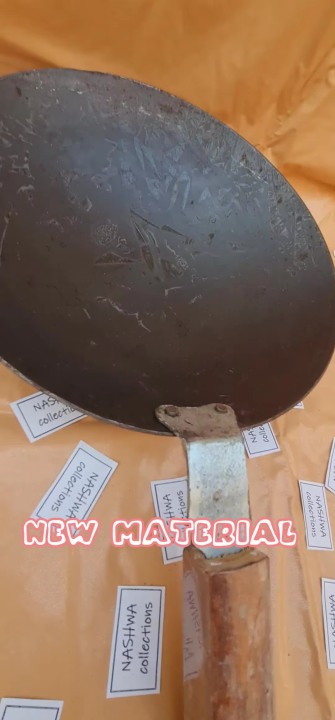 Ulta Tawa Iron Roti Chapati Maker With Wooden Handle Durable Quality Roti Tawa Kitchen Home Chapati Heavy Duty Flat Bread Phulka Roti Tawa Roomali Roti Chapati Phulka Coocking Coockware set Long Usage Frying Pan Non Stick Metal Ulta Tawa 12 Inch