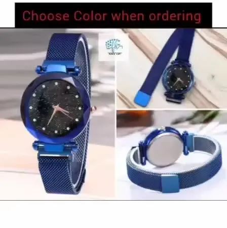 Watch for Girls | Women Watch | Fashion House 786 Starry Sky Analog Watch | Magnetic Mesh Strap Magnet Buckle | Luxury L