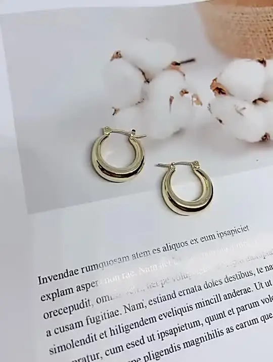 925 Sterling Silver plated Chunky Hoop Earrings for Women Geometric Circle Punk Ear Jewelry Party 2021 New Dropshipping