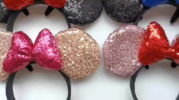 Big Size Classic DOT Bow Mouse Ears Headband Women Party Girl Hairband Hot Festival Park Trip DIY Hair Accessories