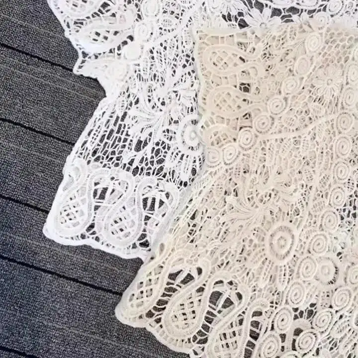 Women Short Sleeve Crochet Shrugs Hollow Out Flower Lace Open Front Cropped Cardigan Sunscreen Jacket Sport Running Vest