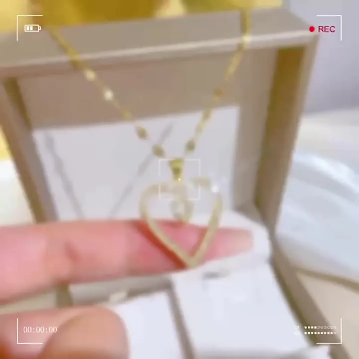 Trendy Heart Stainless Steel Zirconia Necklaces For Women Girls Love Gold Color Metal Necklace Party Birthday Daily Jewelry