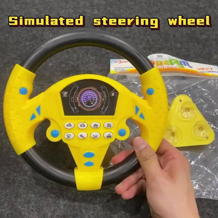 Eletric Steering Wheel Toy with Light Sound for Baby Kids Educational Portable Simulated Driving Steering Wheel Vocal ToysToys