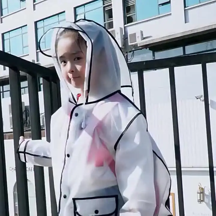 Children New One Piece Waterproof Thickened Raincoat Summer Primary School Student Carrying Schoolbag Position Raincoat Cartoon