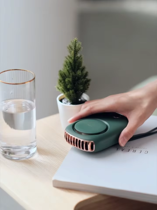 Mini Portable Fan Portable Rechargeable Hanging Neck Fan Bladeless Turbo Ultra Quiet Student Hand Held Fan for Outdoor Travel-prime mall