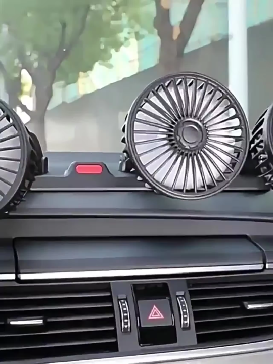 Car Fan 5V 12V 24V Car Cooling Fan 360° Adjustable Dual Head Air Fan USB 2Speeds Automotive Electric Fan For Dashboard RV Truck