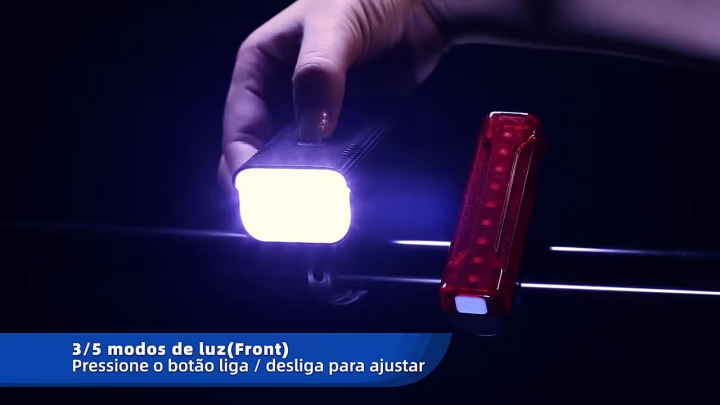 NATFIRE 10000mAh Bicycle Light with Battery Indicator USB Rechargeable Bike Light Set 8 LED Flashlight