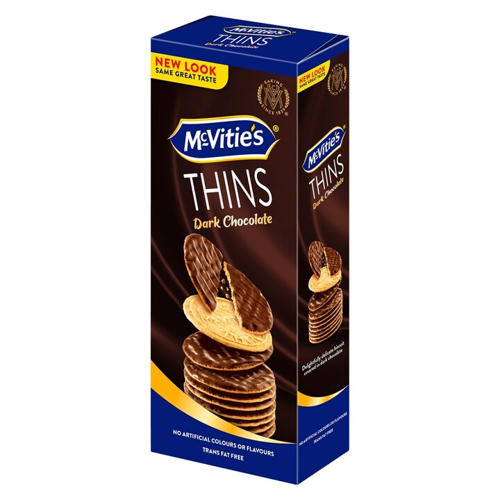 Mcvities Digestive Biscuits Thin Dark Chocolate 180 GM