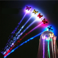 1Pc Flash LED Light Fiber Optic Braid Luminous Hair Wig Accessories Butterfly Glowing Clip Party Supplies. 