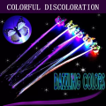 1Pc Flash LED Light Fiber Optic Braid Luminous Hair Wig Accessories Butterfly Glowing Clip Party Supplies. 