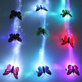 1Pc Flash LED Light Fiber Optic Braid Luminous Hair Wig Accessories Butterfly Glowing Clip Party Supplies. 
