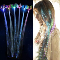 1Pc Flash LED Light Fiber Optic Braid Luminous Hair Wig Accessories Butterfly Glowing Clip Party Supplies. 