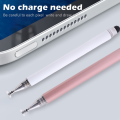 2 In 1 Stylish Universal Practical Dual-use Capacitive Tablet Stylus Pen Exquisite Double-headed Silicone Disc Drawing Tablet Phone Capacitor Pen. 