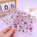 Sanrio Cute Children Cartoon Characters Transparent PVC Waterproof Handbook DIY Sticker Exquisite Compact Mobile Phone Suitcase Computer Decoration. 