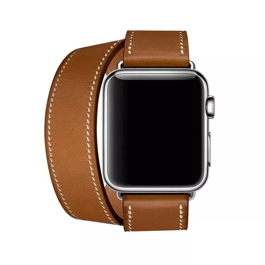 Herm Logo Swift Double Leather Strap for Apple Watch 41mm 45mm 38MM 40MM 42MM 44MM for iWatch Series 7 6 SE 5 4 3 2 1 Single Tour Watch Bracelet Band Daraz.pk