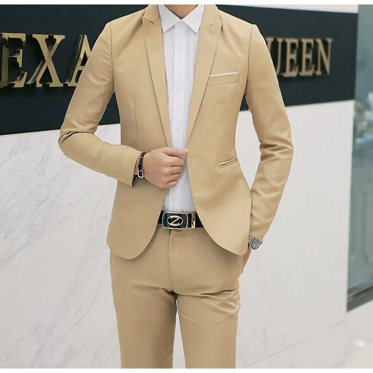 Men Blazer Suit Jacket Casual Formal Business Long Sleeve Slim Fit Blazers