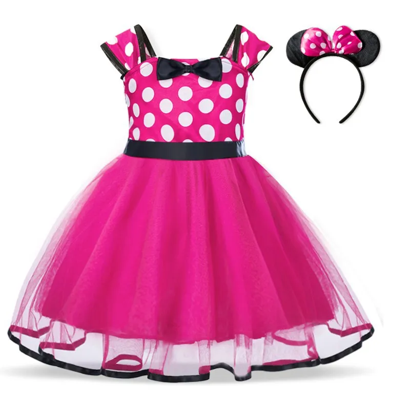 Baju Baby Girl Minnie Mouse Tutu Birthday Party Baby Disney Cosplay Clothes Party Princess Polka Dot Dresses for Childre