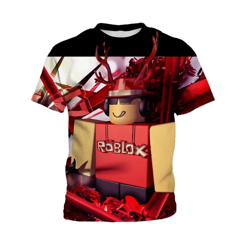 3 13 Years Old 110 160 Roblox Boys T shirt Kids Game 3D T shirt Clothes Cartoon Unisex Boys Girls Short Sleeve Round Neck Summer Shirt Daraz.pk