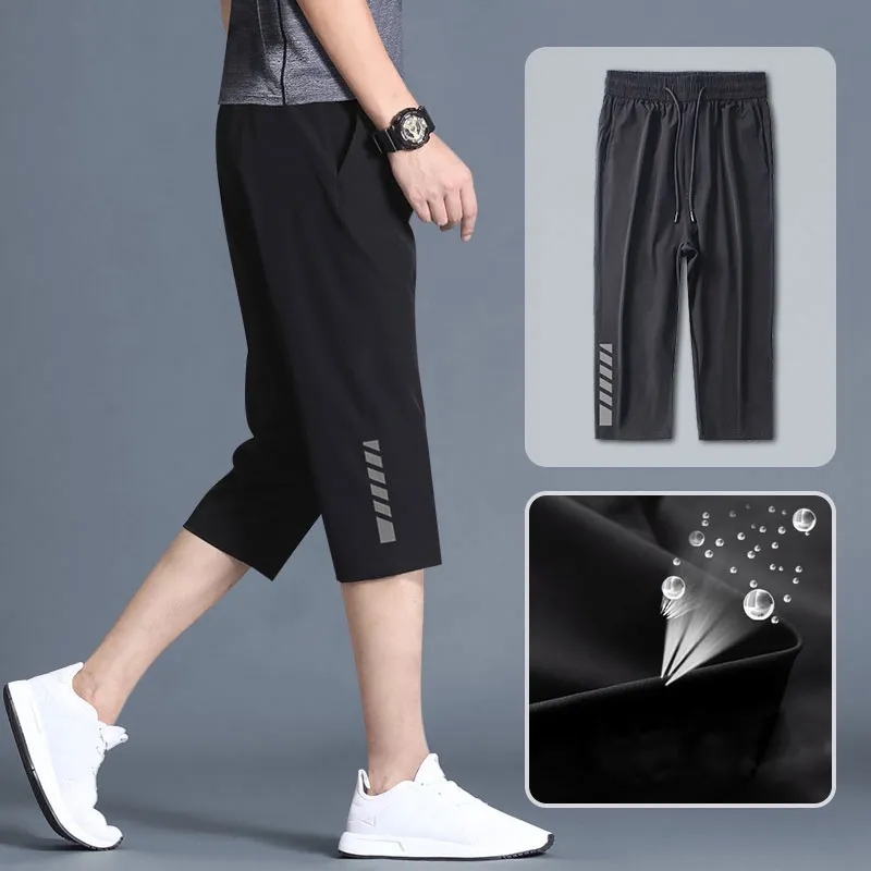 Three Quarter Pants Men 3 Quarter Pants Fashion Print Casual Shorts Cropped 3 4 Pants M 4XL Daraz.pk