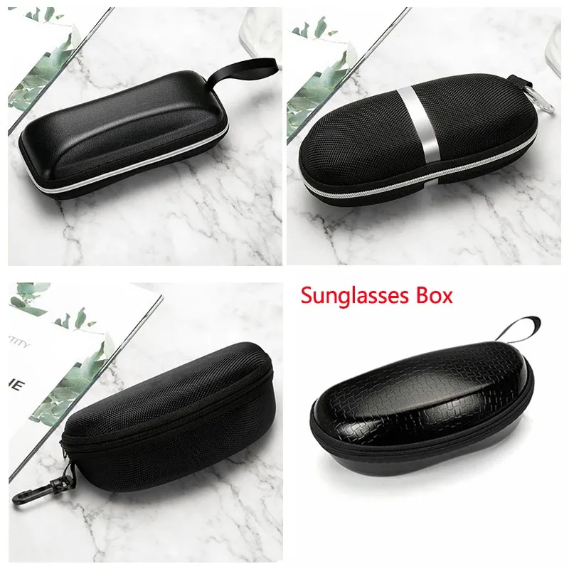 Hard Portable Rectangle Zipper Glasses Case Eyewear Box for Sunglasses