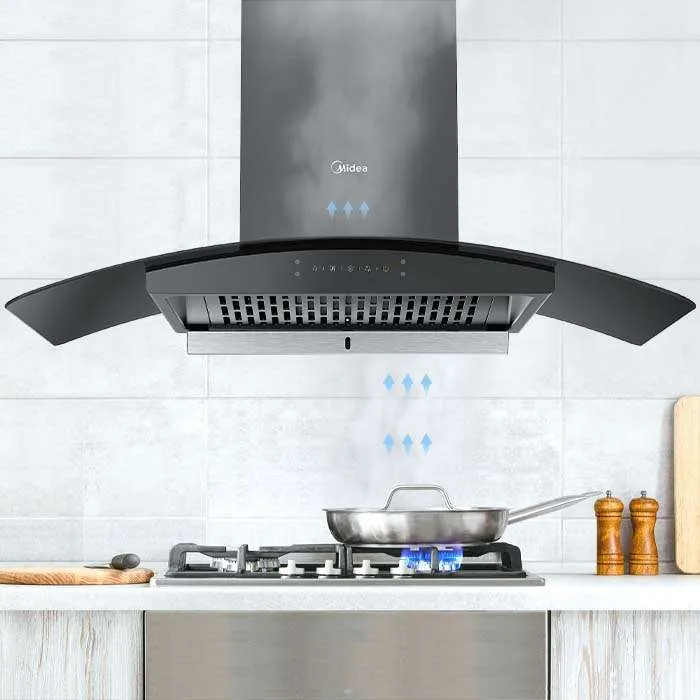 Midea 90V11 36 Inch Kitchen Chimney with 1250m3/hr strong air suction and thermal autoclean | Daraz.com.bd
