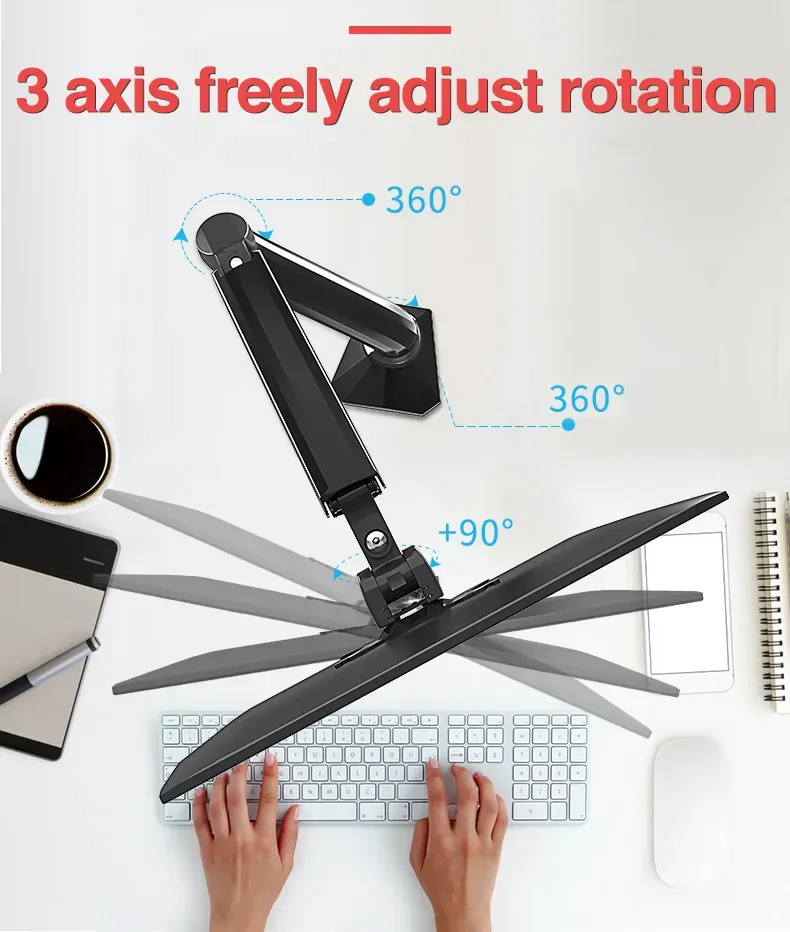 Kaloc KLC-DS90 Adjustable Single Arm Monitor Mount Stand 17'' to 32'' Screen Size