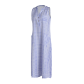 Women Summer Sleeveless Dress, Adults Casual Striped V-neck One-piece with Pockets.