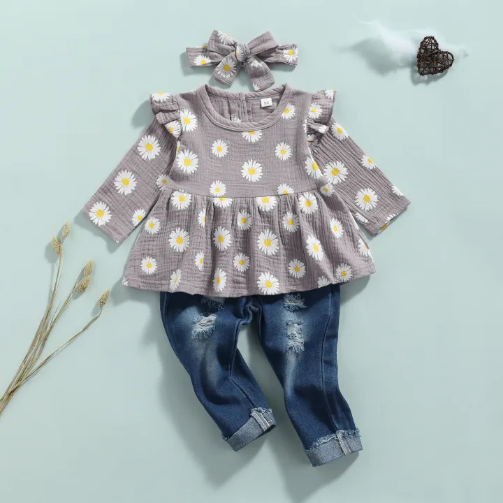 Jumperjuser-Girl%E2%80%99s%20T-shirt%20and%20Trousers%20Suit%20Fashion%20Daisy%20Print%20Long%20Sleeve%20Tops%20and%20Ripped%20Denim%20Pants%20with%20Headband%20-%20Image%209