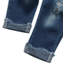 Jumperjuser-Girl’s T-shirt and Trousers Suit Fashion Daisy Print Long Sleeve Tops and Ripped Denim Pants with Headband. 