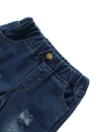 Jumperjuser-Girl’s T-shirt and Trousers Suit Fashion Daisy Print Long Sleeve Tops and Ripped Denim Pants with Headband. 