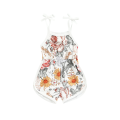 Brondwell Baby Girl's Romper, Flower/Stripe Pattern Sleeveless Tie-Up Shoulder Strap Infant Toddler Girl Sling Playsuit. 