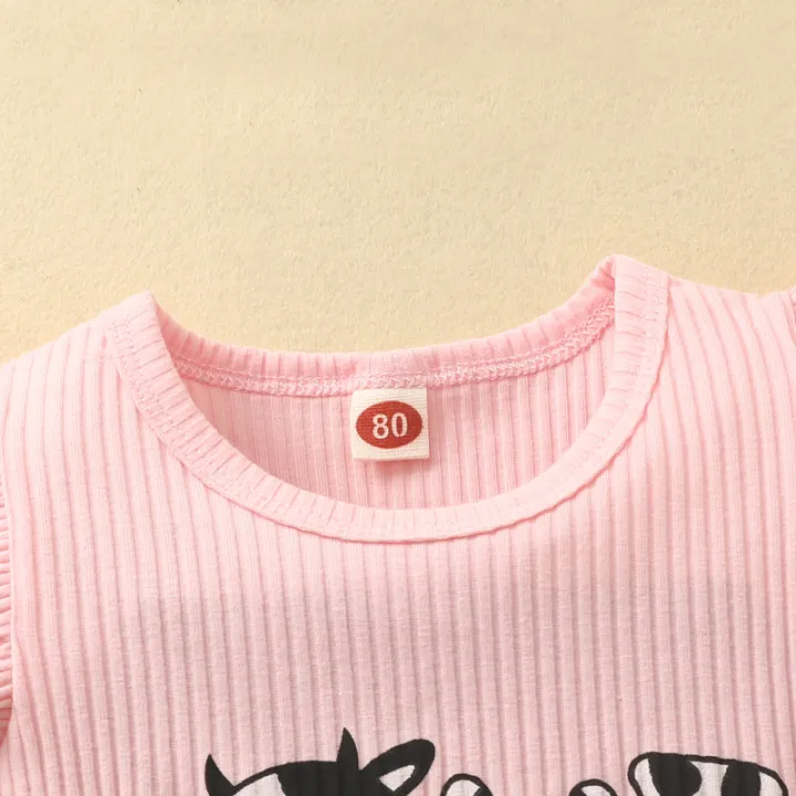 Baby%20Girls%20Three%20Pieces%20Clothes%20Outfit,%20Round%20Neck%20Fly%20Sleeve%20Tops%20+%20Milk%20Cow%20Printed%20Suspender%20Shorts%20+%20Headband%20-%20Image%207