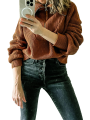 Women Sweater Knit Pullover Long Sleeve Turtleneck Zipped Solid Winter Casual Daily Tops. 