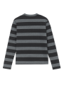 Women Knit Basic Shirt Autumn Casual Grey Black Striped Long Sleeve Round Neck Tops Club Streetwear. 