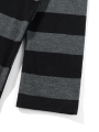 Women Knit Basic Shirt Autumn Casual Grey Black Striped Long Sleeve Round Neck Tops Club Streetwear. 