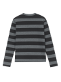 Women Knit Basic Shirt Autumn Casual Grey Black Striped Long Sleeve Round Neck Tops Club Streetwear. 