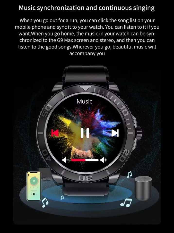 G9 Max Smart Watch Men IP67 Waterproof Inch Full Round Screen