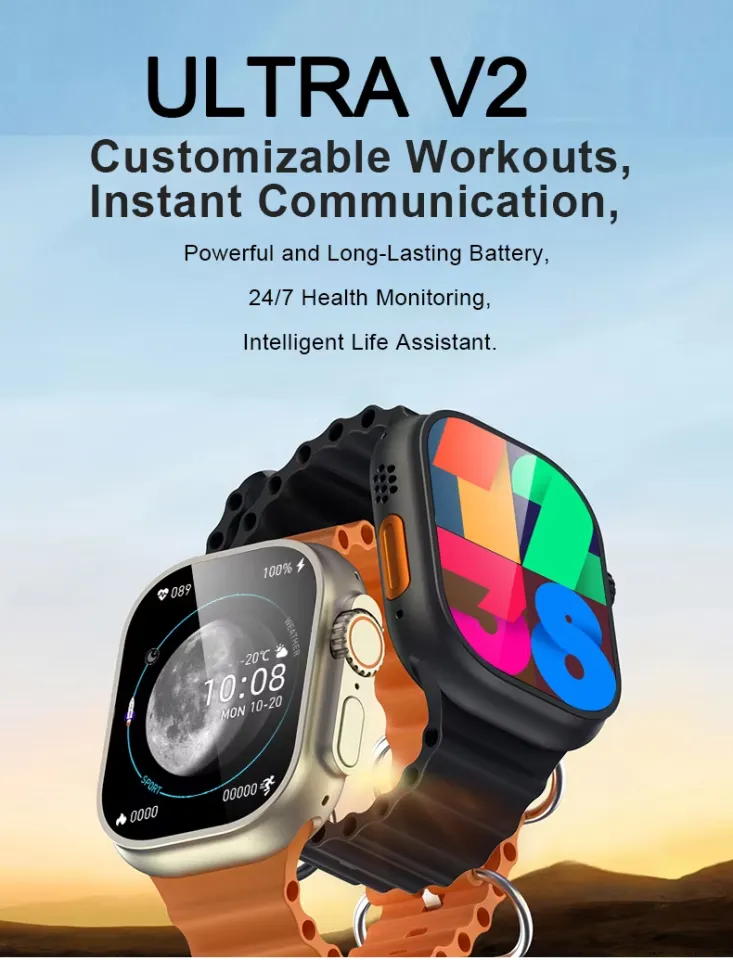 Ultra V2 New Fashion 2.2 Large Screen With 4 Straps Smart Watch | Daraz.pk