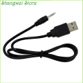 New USB A Male To 2.5mm Male Jack Plug Audio Data Cable For iPod MP3 MP4 Black. 