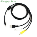 3in1 USB Charger Data+AV TV Cable For Sony Cybershot DSC-W180 DSC-W190 Camera. 