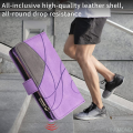 Wallet Case for Samsung Galaxy S22+ Plus 5G SM-S906, Splicing PU Leather Flip Wallet Zipper Purse Case 9 Card Slots with Wrist Strap, Purple. 