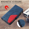 Wallet Case for Samsung Galaxy S22+ Plus 5G SM-S906, Splicing PU Leather Flip Wallet Zipper Purse Case 9 Card Slots with Wrist Strap, Purple. 