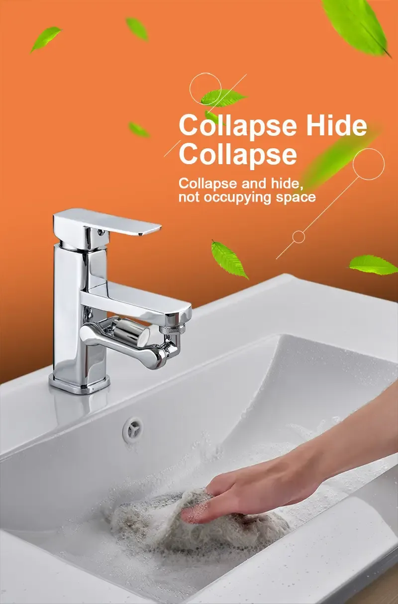 1pc 1080 universal rotation faucet extender sprayer head kitchen robot arm extension faucets mixer aerator bubbler water tap nozzle details 3
