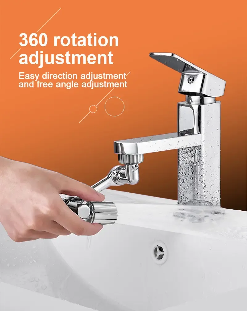 1pc 1080 universal rotation faucet extender sprayer head kitchen robot arm extension faucets mixer aerator bubbler water tap nozzle details 1