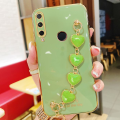 For Huawei Y9 Prime 2019 Back Cover + Love Heart Bracelet Luxury Glossy Shiny Plating Bumper Ladies Case Soft Silicone Protective Phone Cases. 