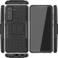 Galaxy S21 FE Case, Shockproof Hybrid Slim Dual Layer Rugged Rubber Hybrid Hard/Soft Impact Armor Defender Full Body Protective Case with Kickstand for Samsung Galaxy S21 FE 5G (2021 Model). 